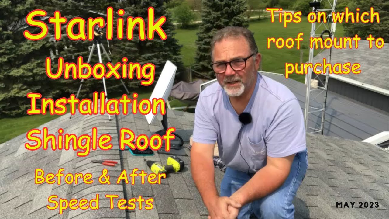 Starlink Unboxing / Installation On Shingle Roof / Before And After Speed Tests / Tutorial