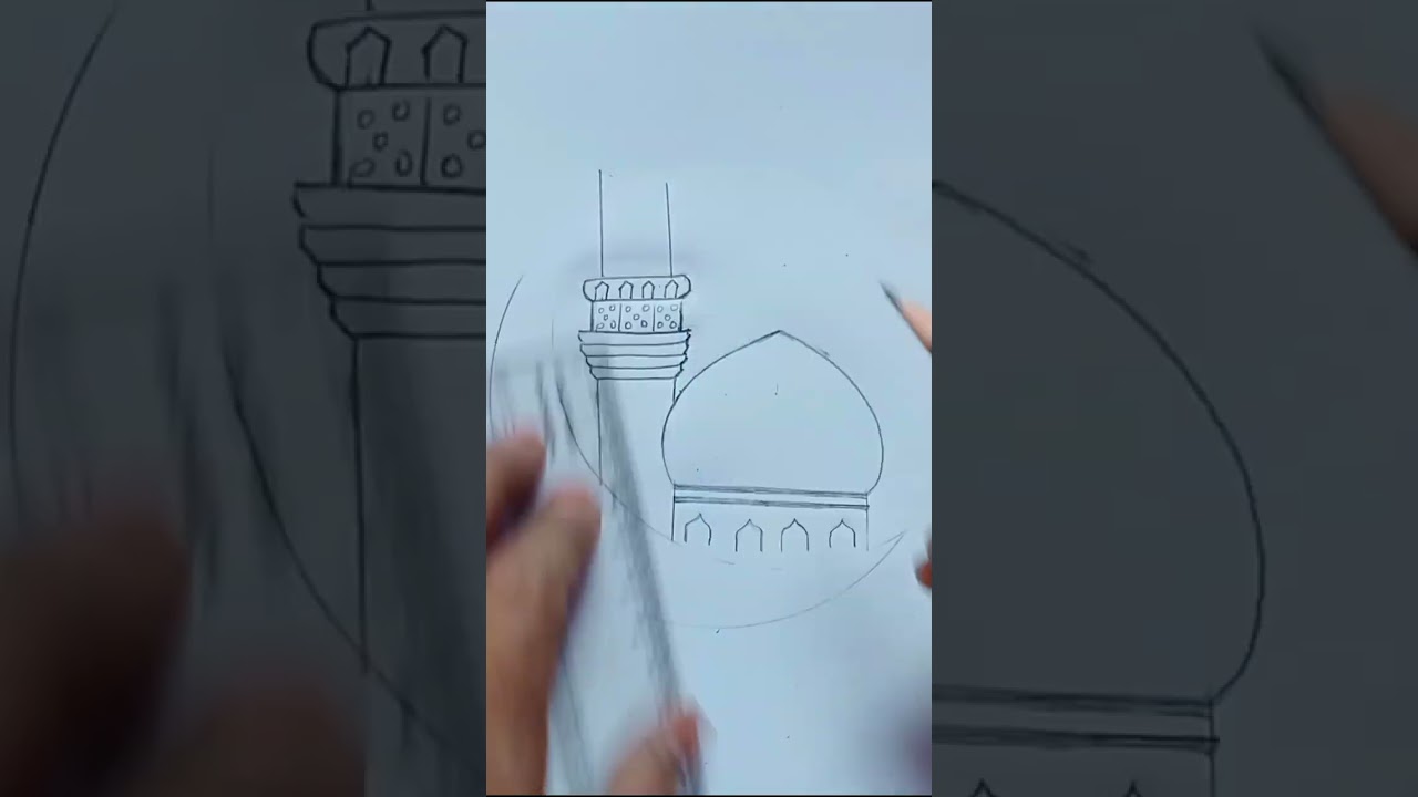 How To Draw Shrine Of Imam Hussain| Imam Hussain shrine Drawing # Shorts # Islamic drawing 🕌⚔️🗡️🕋❤