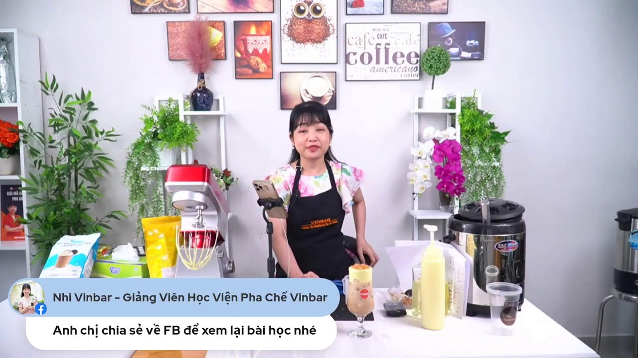 Hướng Dẫn Làm Món Trà Sữa Kem Dừa Nướng | Vinbar