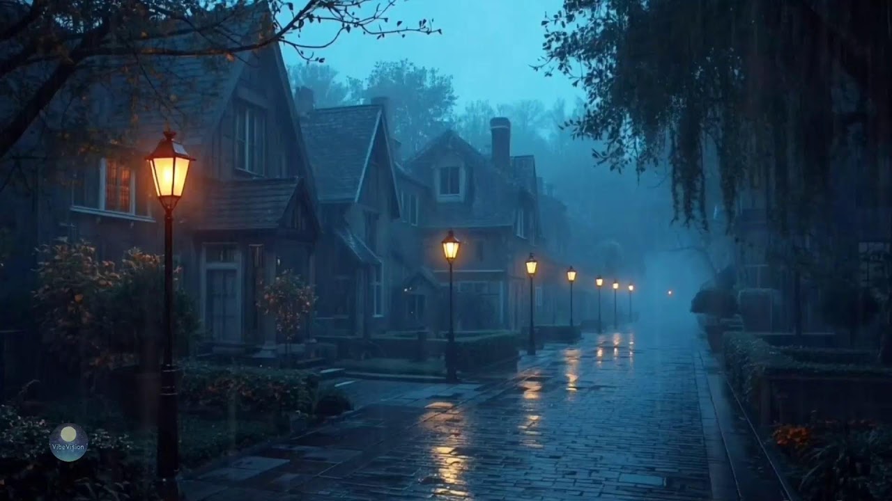 Cozy Village Night with Rain & Chill Lofi Beats