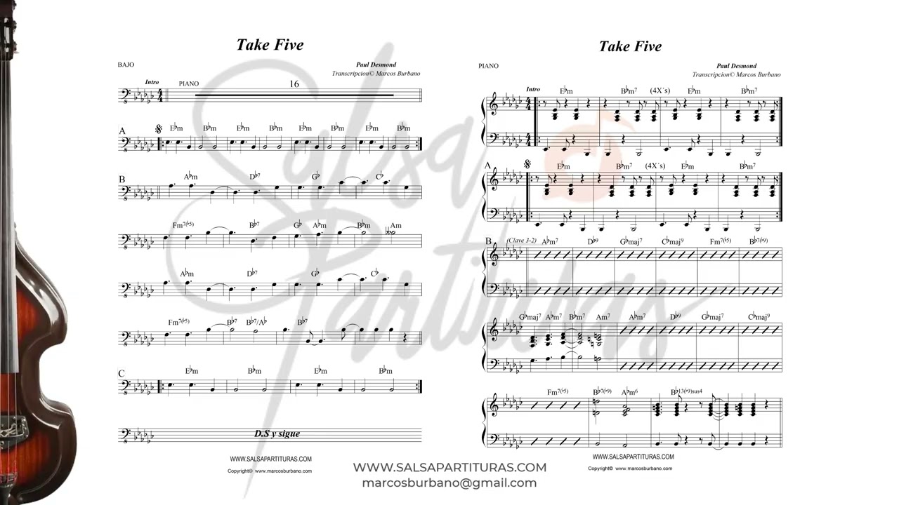 TAKE FIVE (TITO PUENTE) Sheet Music for Orchestra (SALSA PARTITURAS)