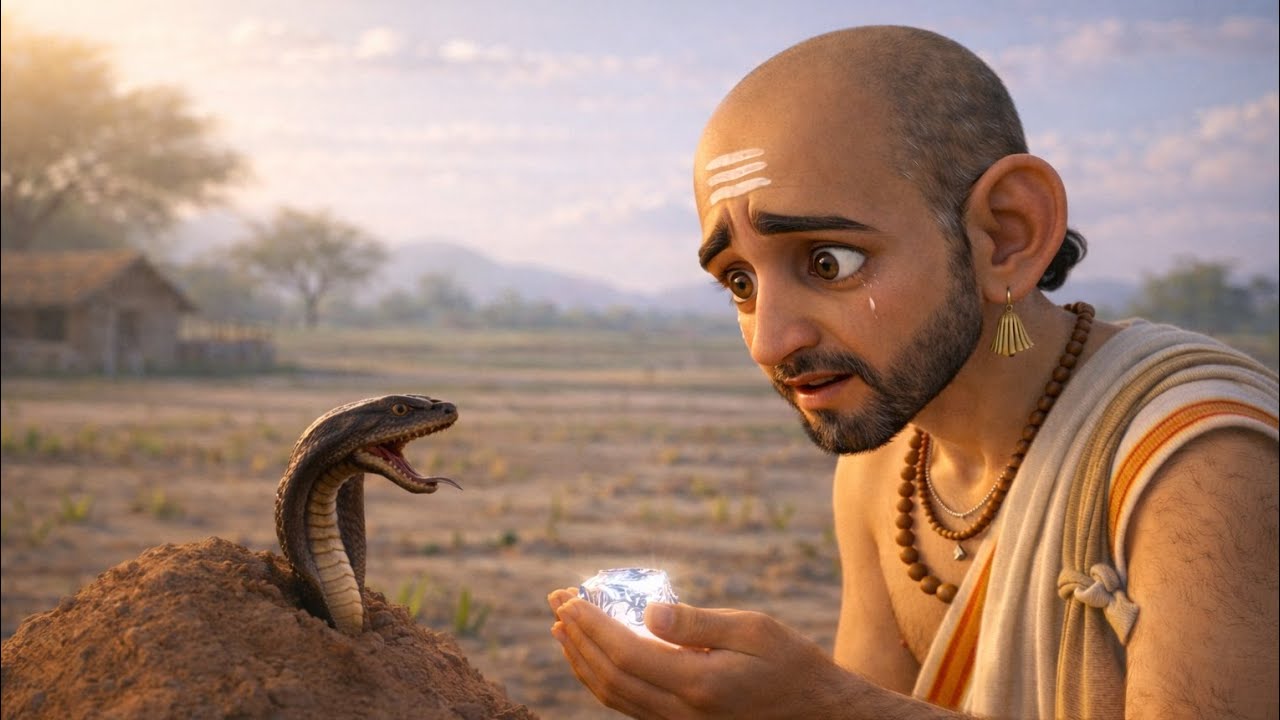 The story of the Brahmin and the snake 💎🐍 | #ai #snake #dimond #story 