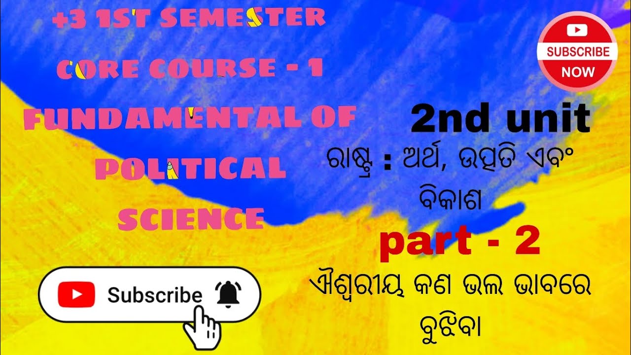 +3 1st year 1st sem. State : Meaning, Origin and Development / ରାଷ୍ଟ୍ର : ଅର୍ଥ, ଉତ୍ପତି ଏବଂ ବିକାଶ 