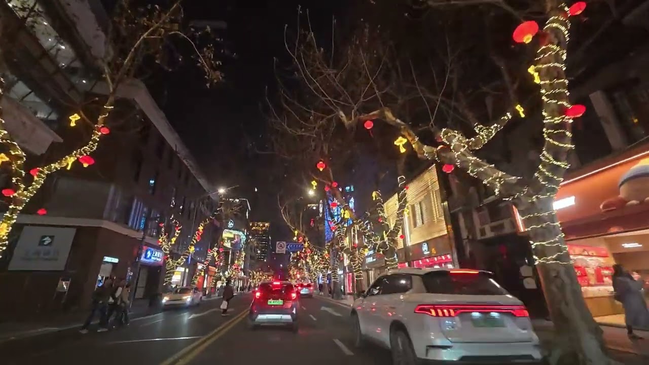 Driving along Huaihai ￼middle Road in Shanghai