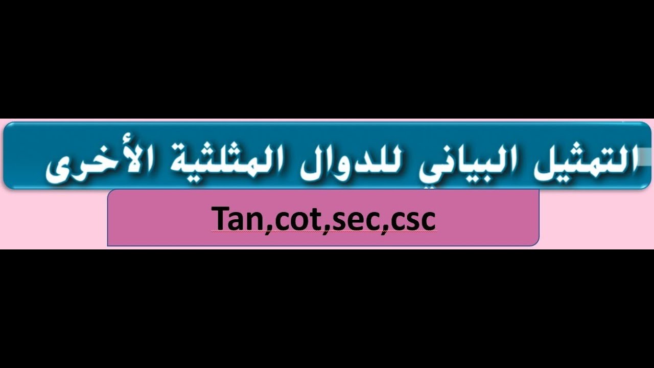 التمثيل البياني للدوال المثلثيه الاخري الجزء الاول للصف الحادي عشر المتقدم والثاني عشر العام