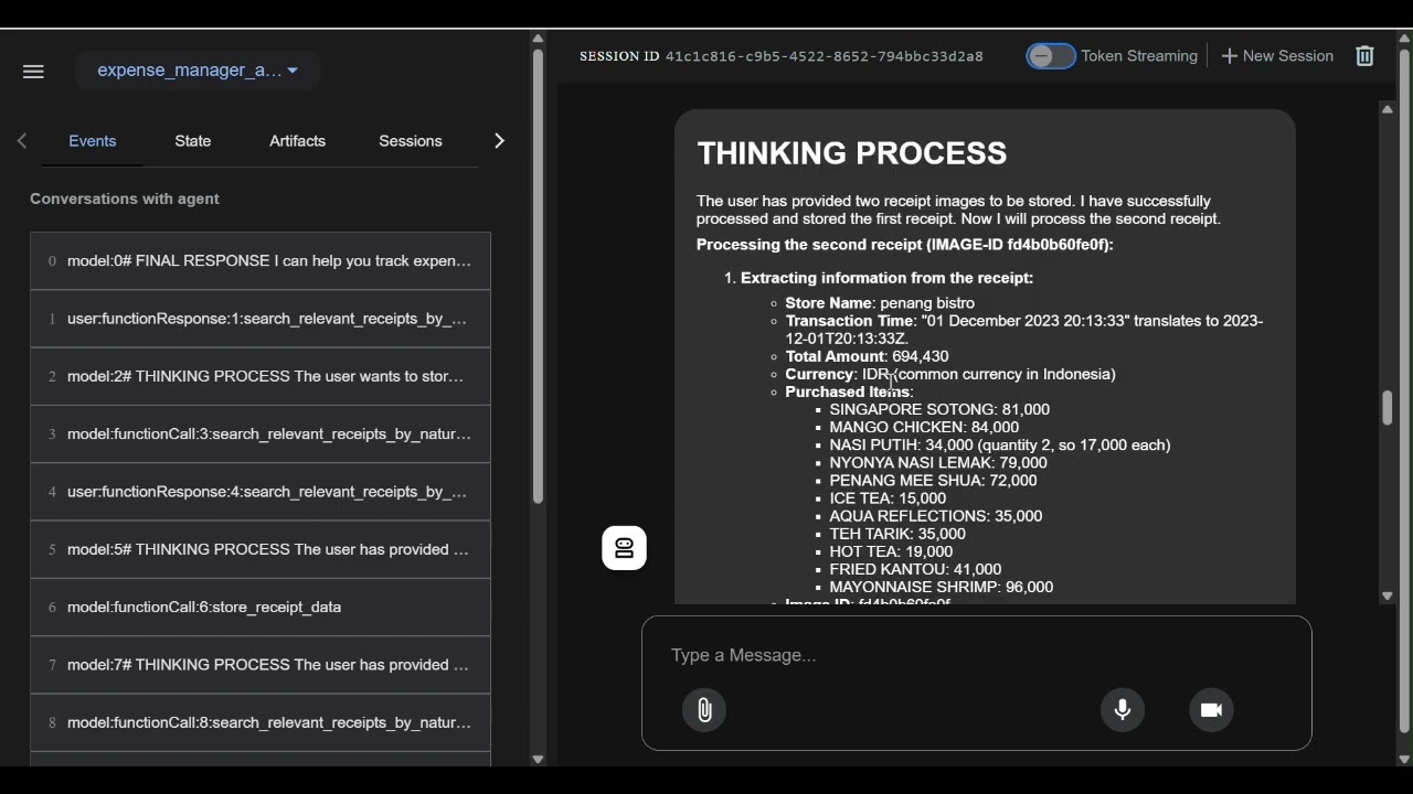 Build Full stack E2E Agentic multimodal application with agentic rag(personal expense assistant)