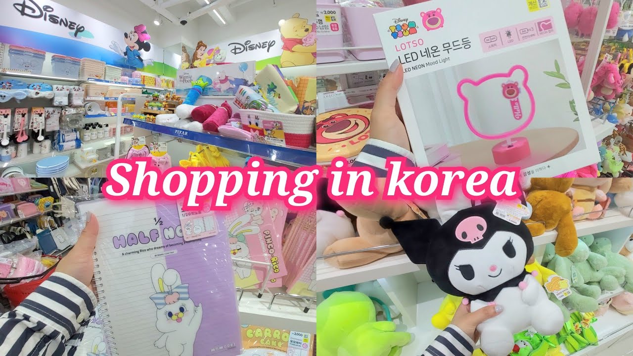 shopping in korea 🇰🇷 vlog, Daiso Disney collection🧸,Stationary haul & Daiso cute finds
