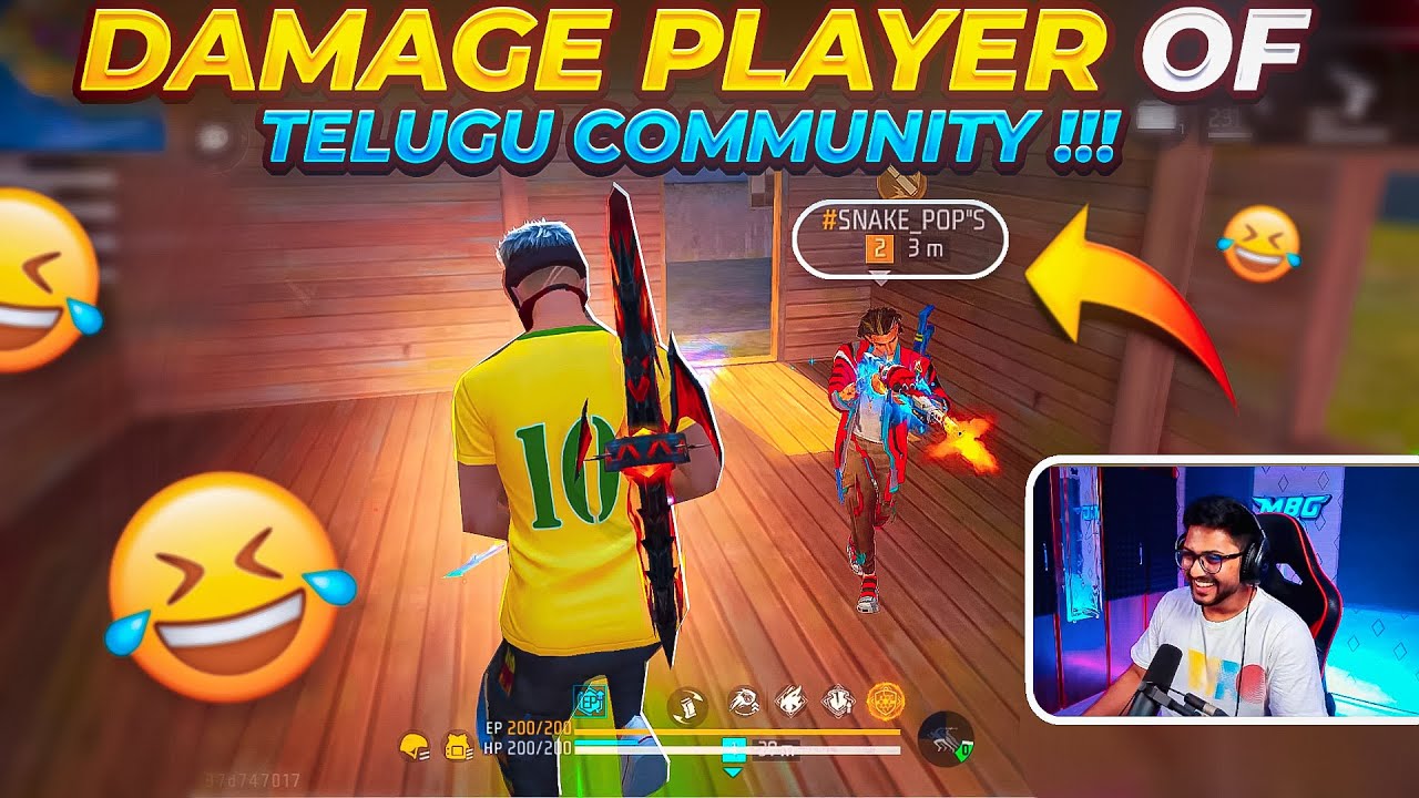Damage Player Of Telugu Community 🤣 (MBG NITHIN) - Free Fire Telugu - MBG ARMY