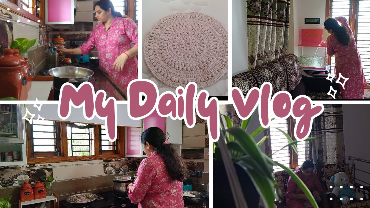 potato sagu recipe | woolen ಮ್ಯಾಟ್  design | ಫಿಶ್ tank cleaning | dailyvlog in Kannada #veenaramesh