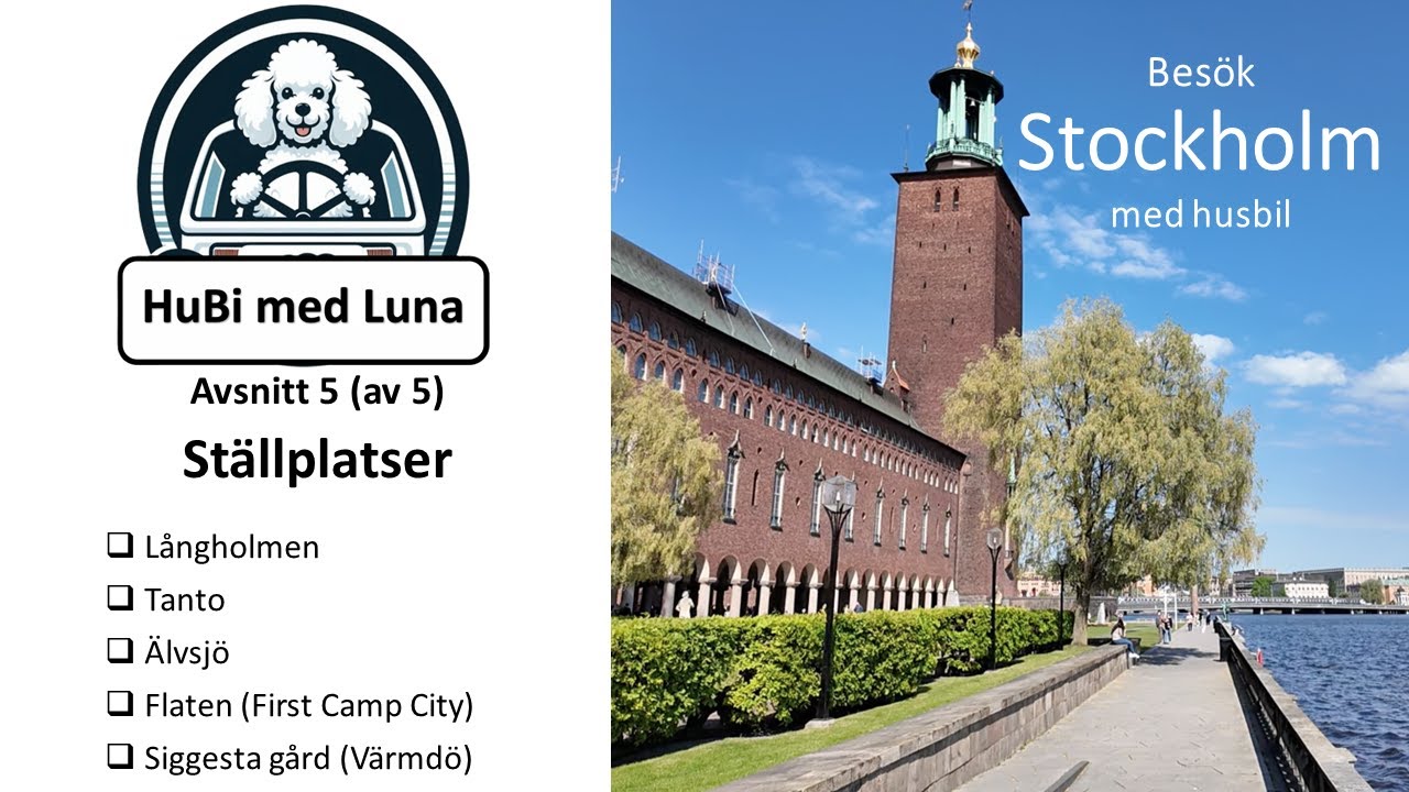 Besök Stockholm med Husbil.      Avsnitt 5.  Ställplatser
