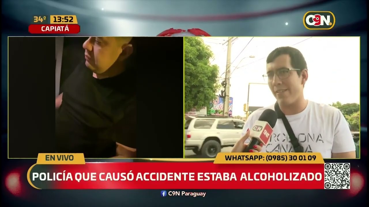 Policía alcoholizado habría causado accidente