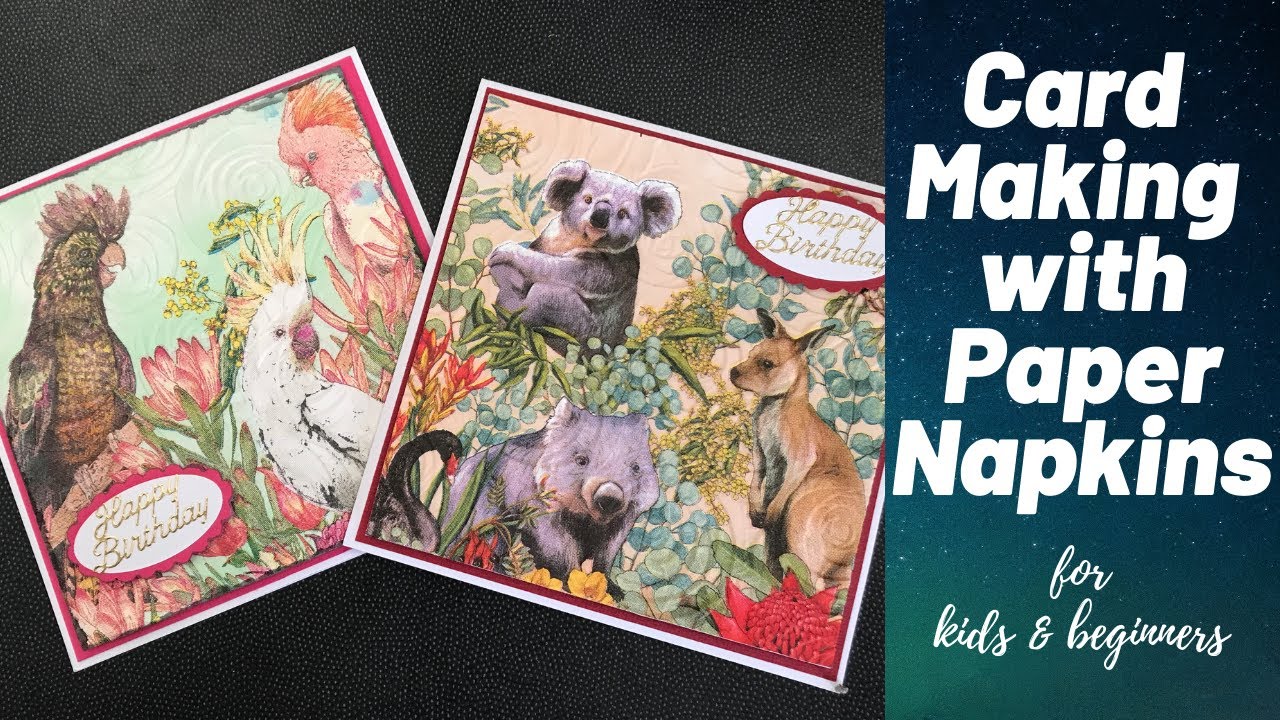 How to make cards using Paper Napkins for Beginners and Kids