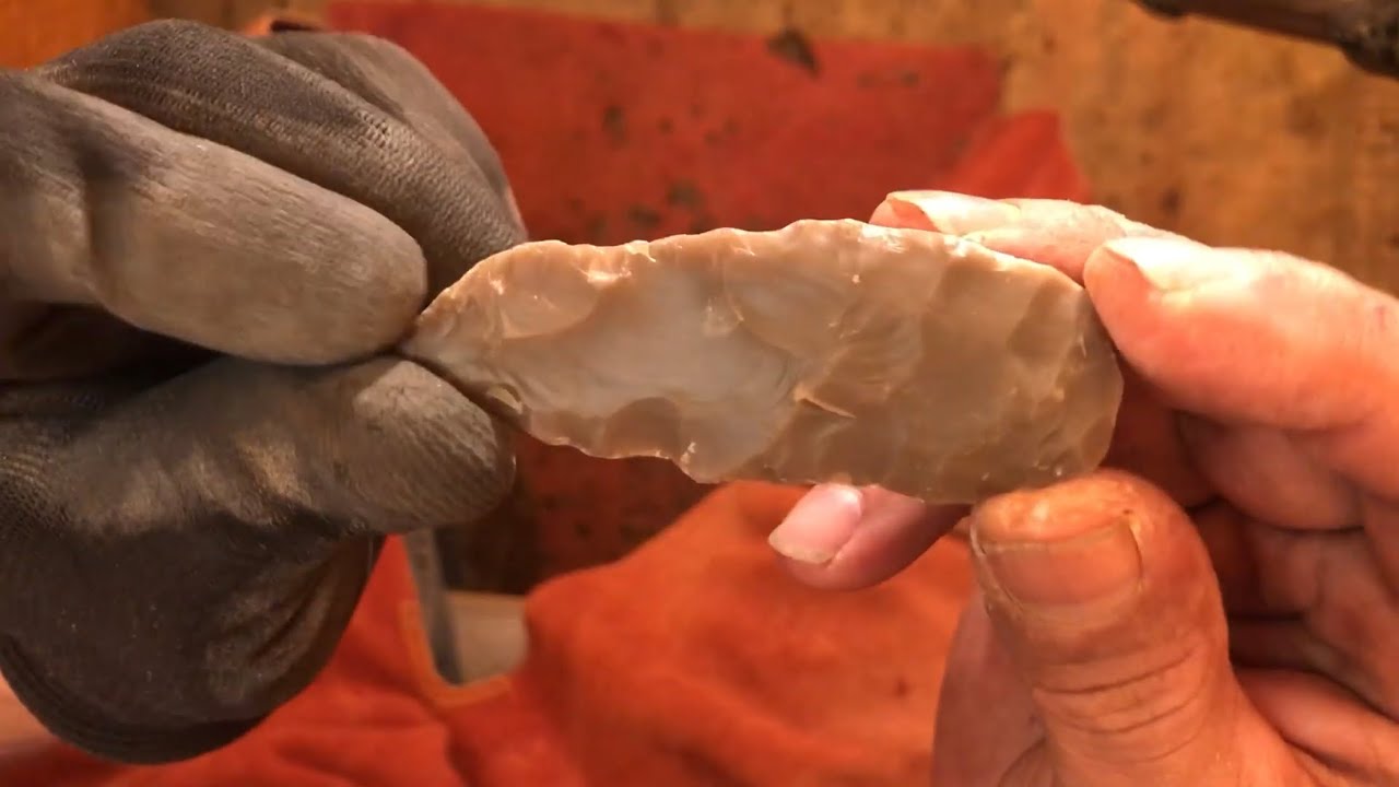 Edwards chert biface worked with Indirect rod