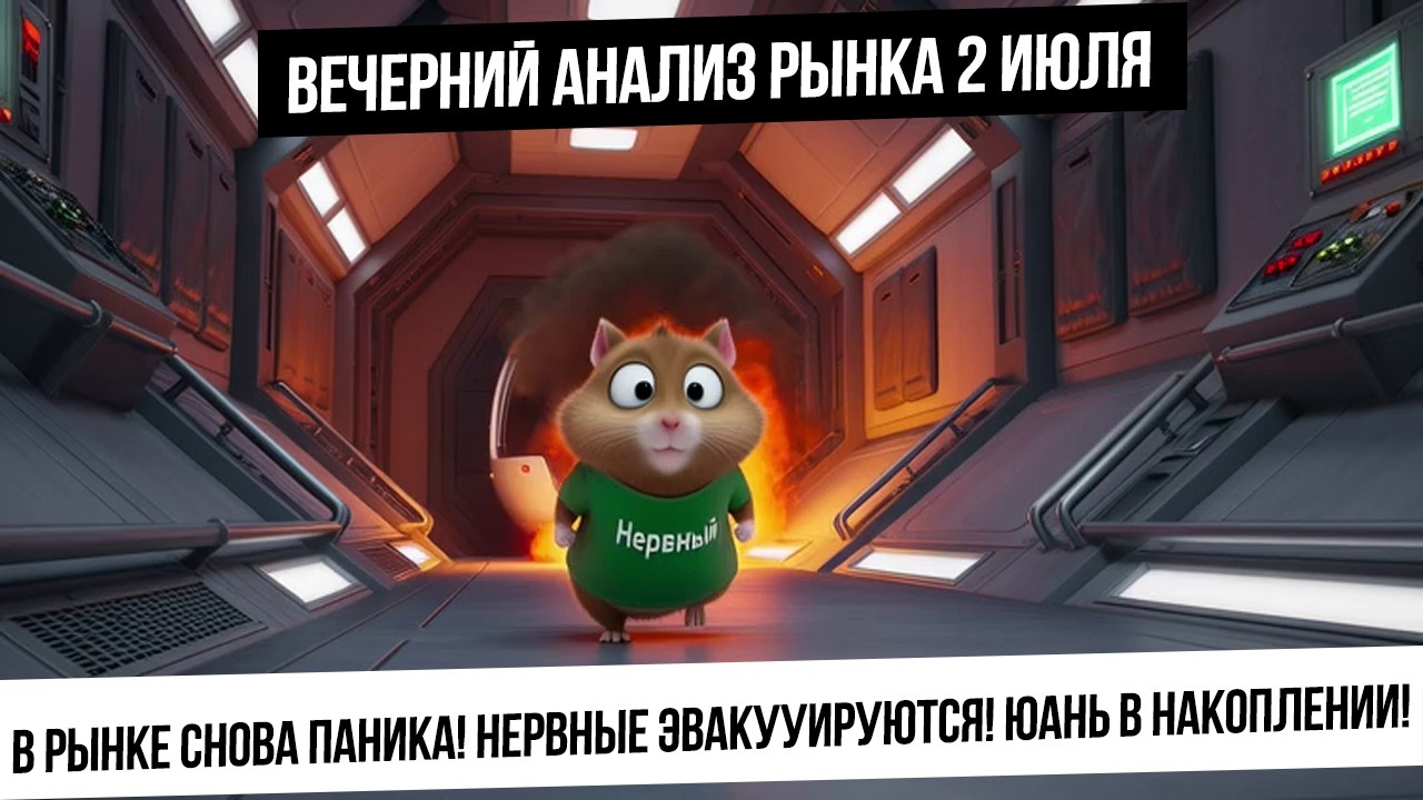 Вечерний анализ рынка 2 июля. Падение рынка РФ: нервные эвакуируются, шорты растут! Рубль копится!