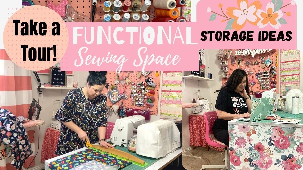 SEWING ROOM STORAGE IDEAS & HOW TO HAVE A FUNCTIONAL SEWING ROOM ~ORGANIZE YOUR SEWING ROOM DETAILS