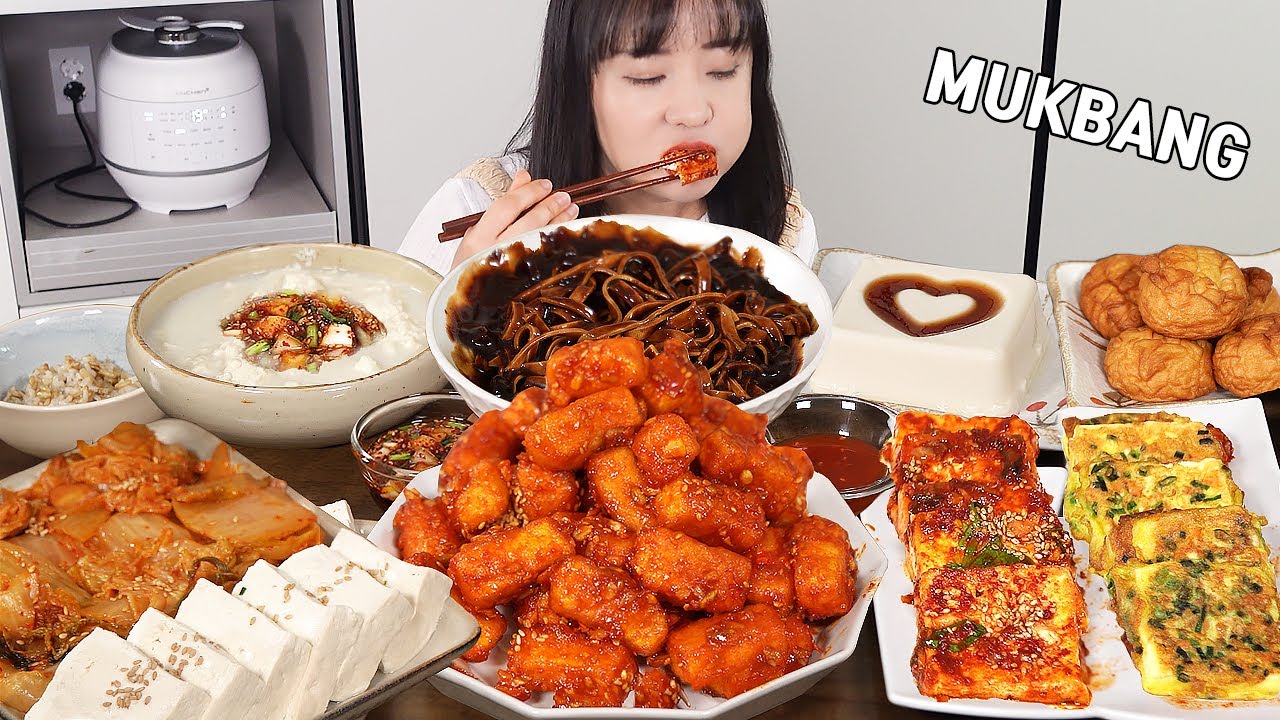 Mukbang  :) протеиновая бомба!! 8 видов вкусных блюд из тофу~.