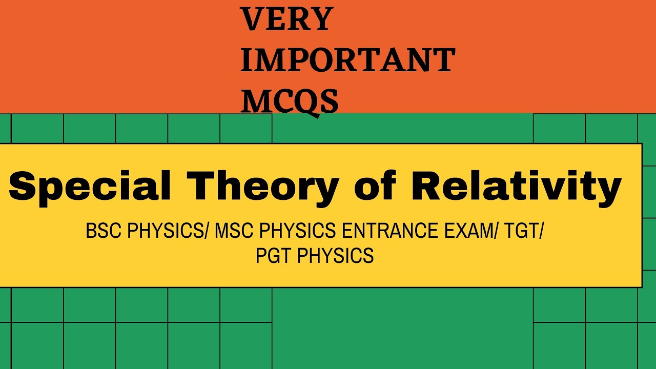 MCQs on Special theory of Relativity l BSc Physics l MSc Physics Entrance Exam l TGT/ PGT Physics