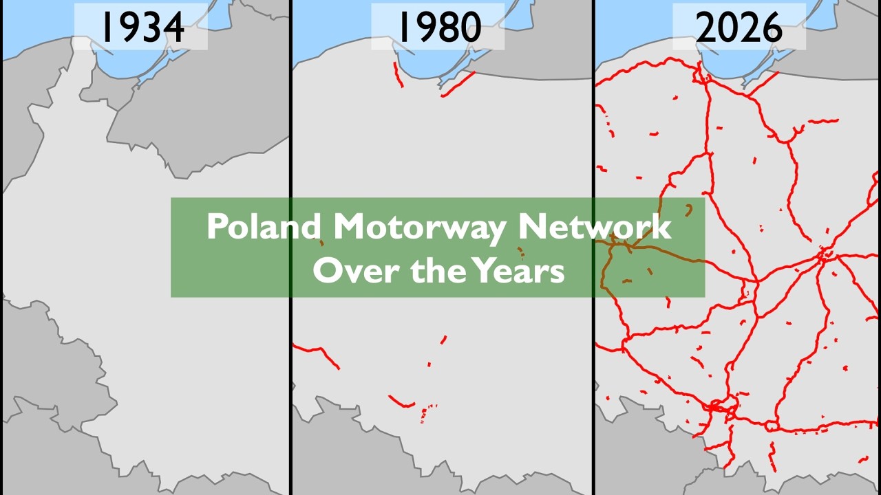 Poland Motorway Network Over the Years
