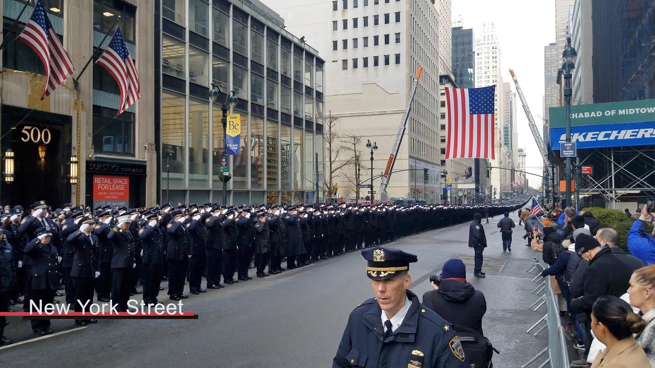 Funeral Procession For NYPD Officer Wilbert Mora February 2 2022