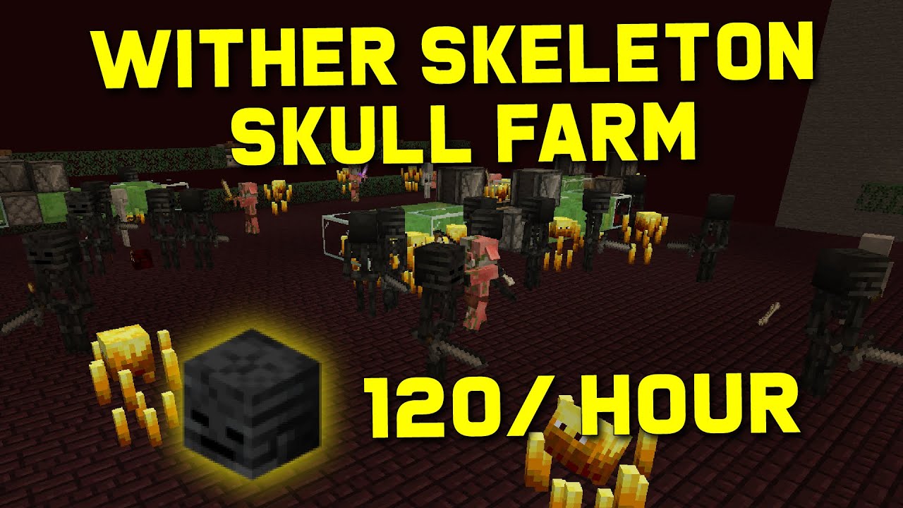 Wither Skeleton Farm! 120+/ hour - Nether Fortress Farm in Minecraft Skyblock