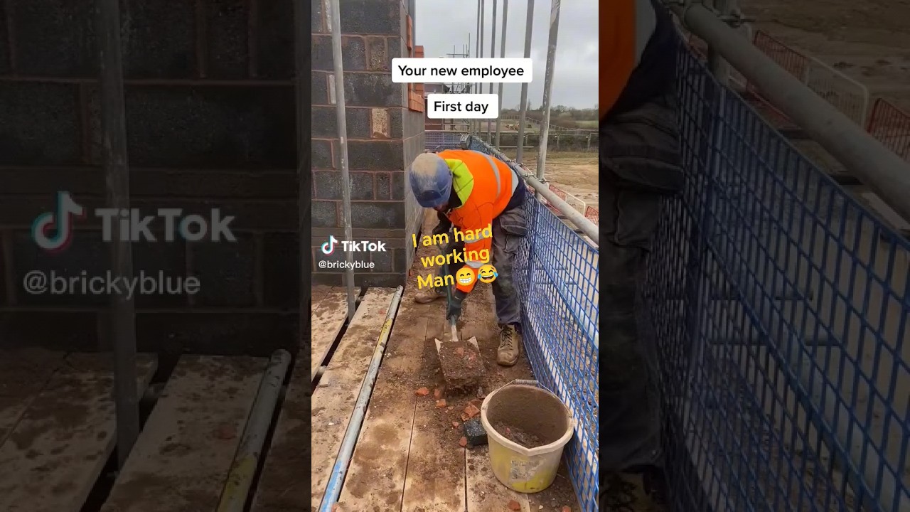 First day at work #labour #satisfying #skills #employees #construction #brick #shorts