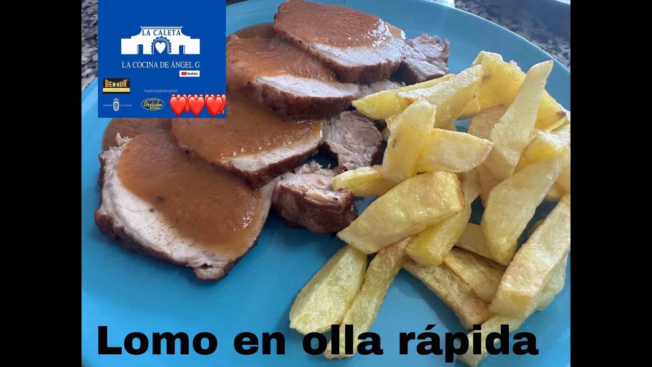 Lomo el olla rápida en su jugo con patatas 