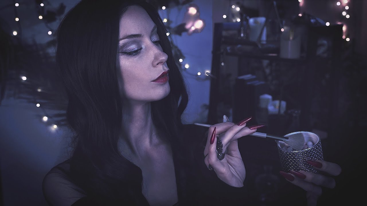ASMR Morticia Addams Does Your Makeup🌹Getting Wedding Ready💍Soft Spoken, Personal Attention