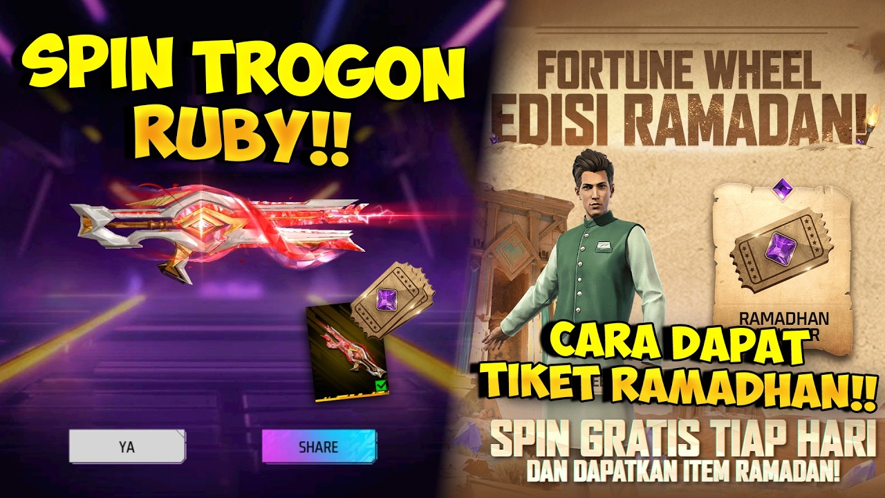SPIN TROGON RUBY SHOT !! Cara Mudah Dapat Tiket Ramadhan & Borong Spin Event Trogon Pemburu Harta