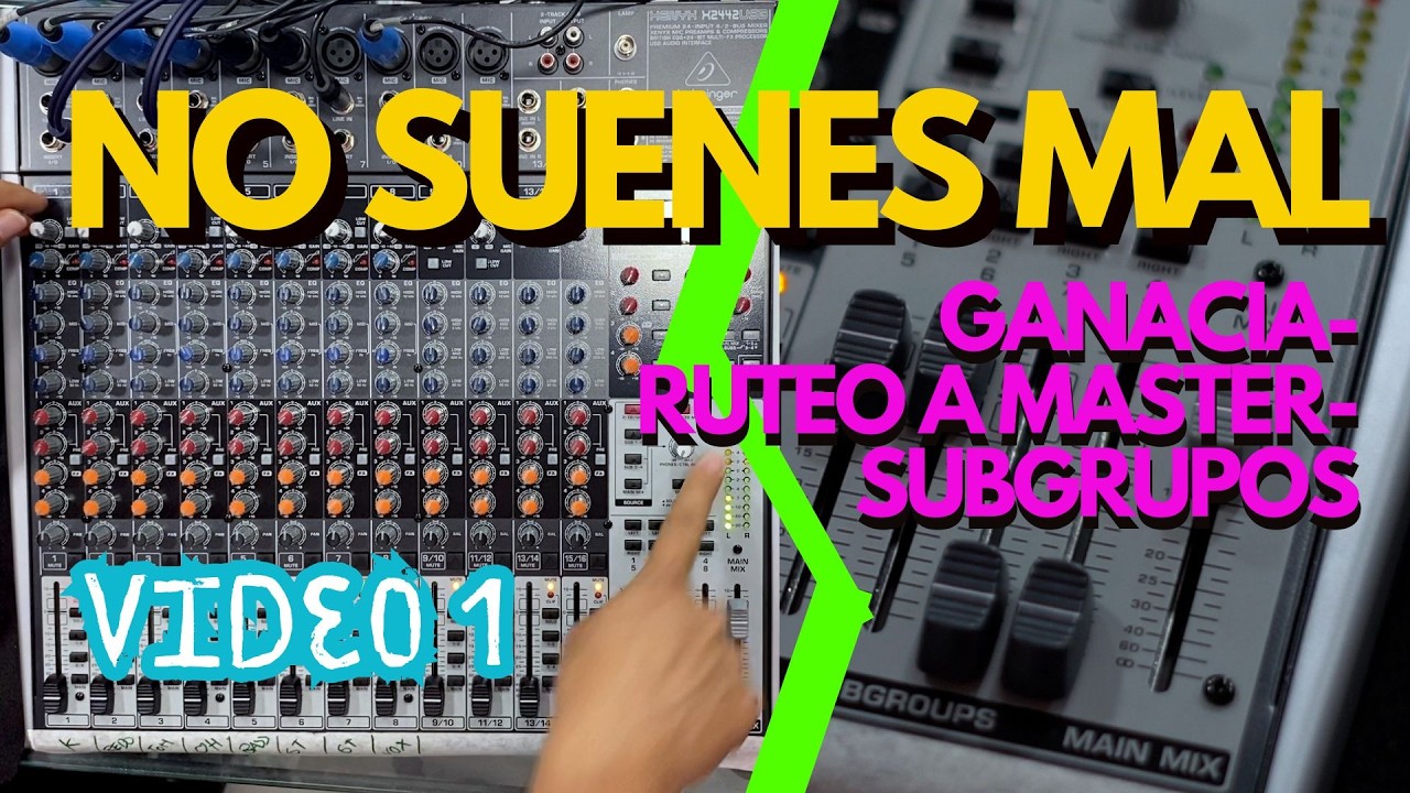 COMO USAR UN MIXER O CONSOLA ANALOGA - APRENDE A USAR GANANCIA - SUBGRUPOS Y ENVIO A MASTER X2442🎛️🔉