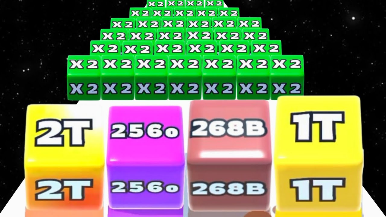 Jelly Run 2048 (vs) Happy Cubes 2048 - Gameplay (NOOB vs PRO vs HACKER) New Update