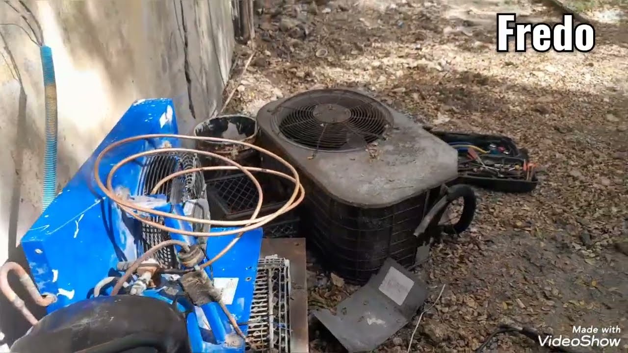 (Enstalasyon inite eksteryè chanm fwad)Installation of external cold room unit,compresor,drivers...