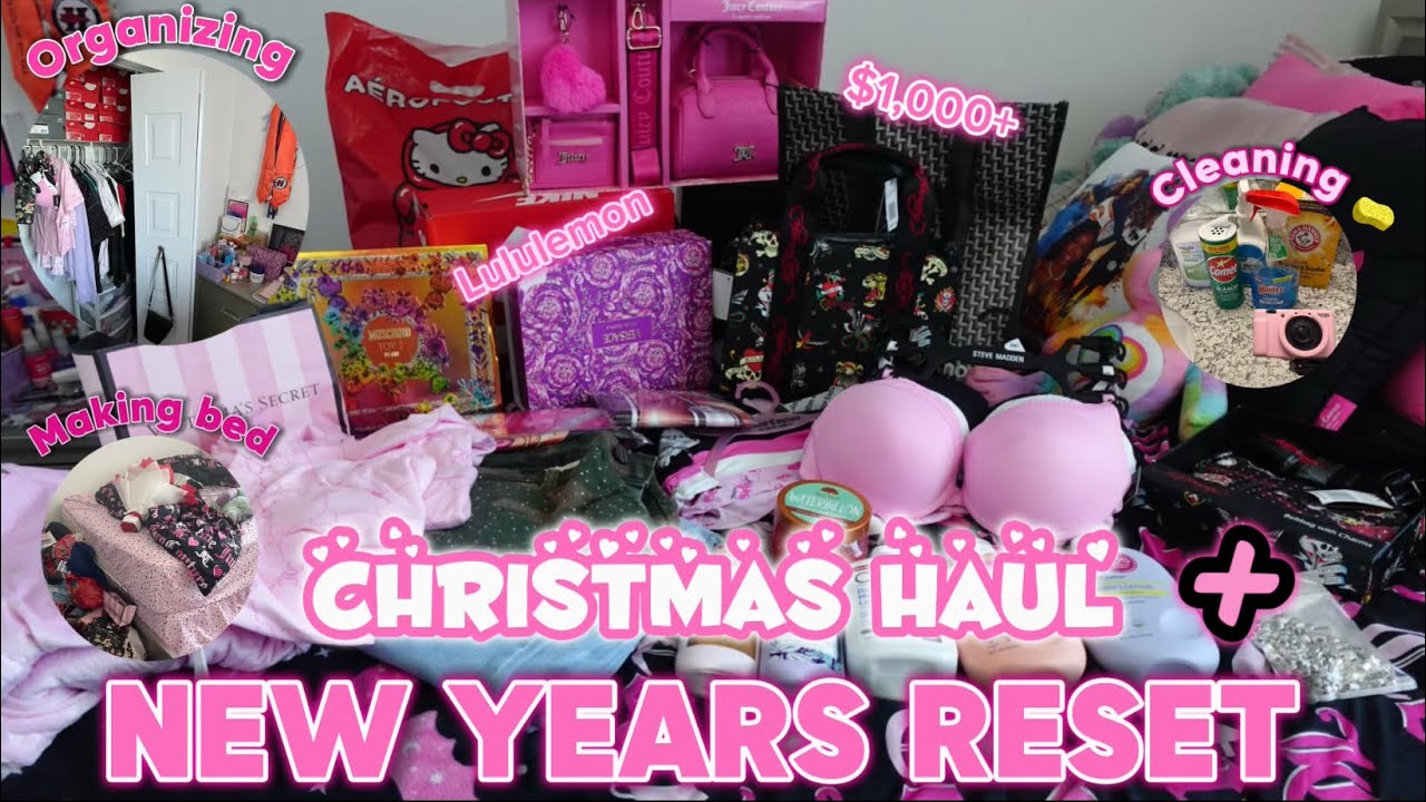 Christmas Haul🎄 + New Years Reset🥳 | Lululemon, Ed Hardy, Juicy Couture🩷 etc... cleaning