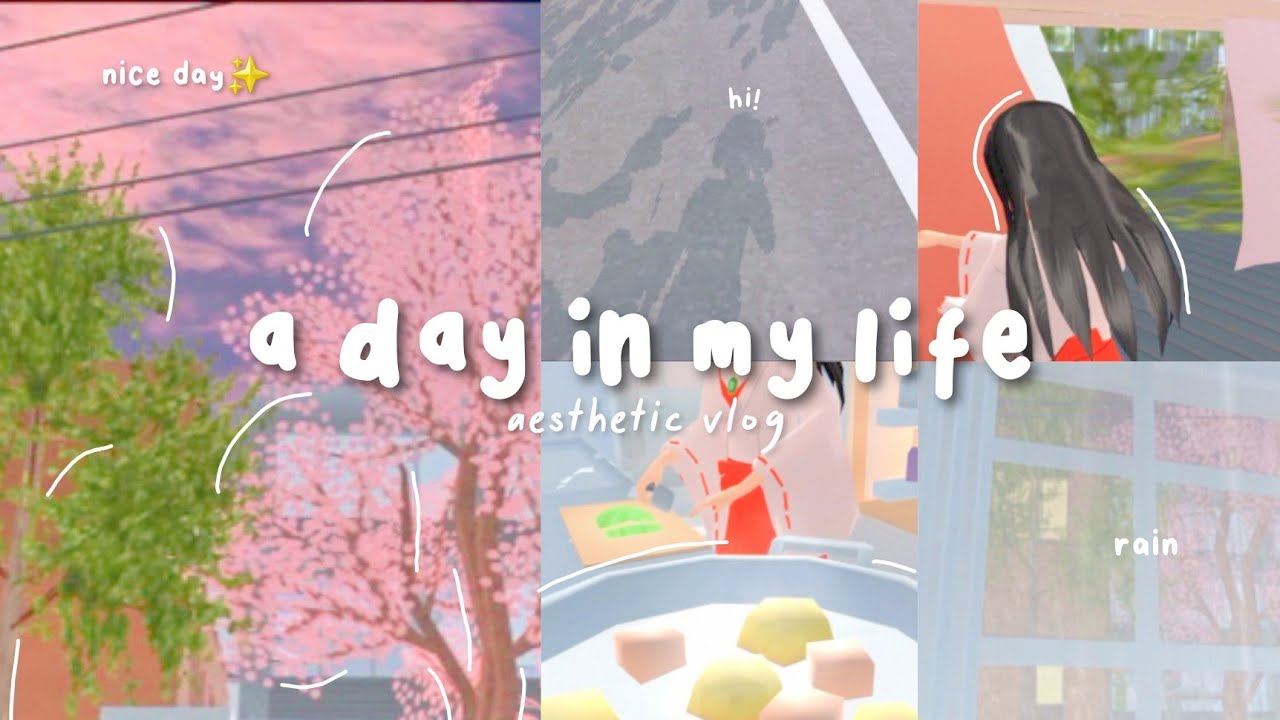 a day in my life🌿 (animated ver) | aesthetic vlog in spring🌸 // sakura school simulator