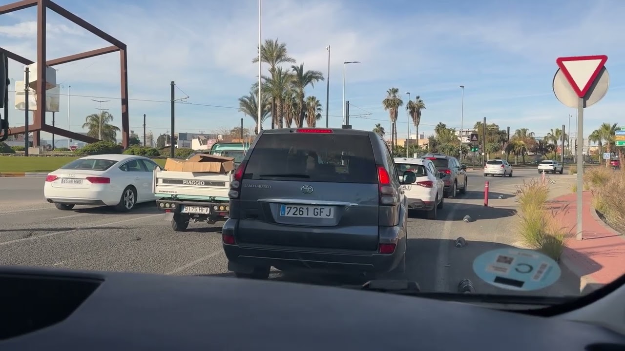 Driving to IKEA Murcia Costa Blanca Spain from San Javier.