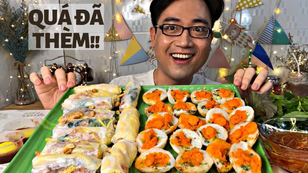 Đã Thèm Mâm Bánh Khọt Nhân Tôm Thơm Béo + Bánh Tráng Cuốn Chấm Mắm Ruốc Phan Thiết Lần Đầu Ăn Thử