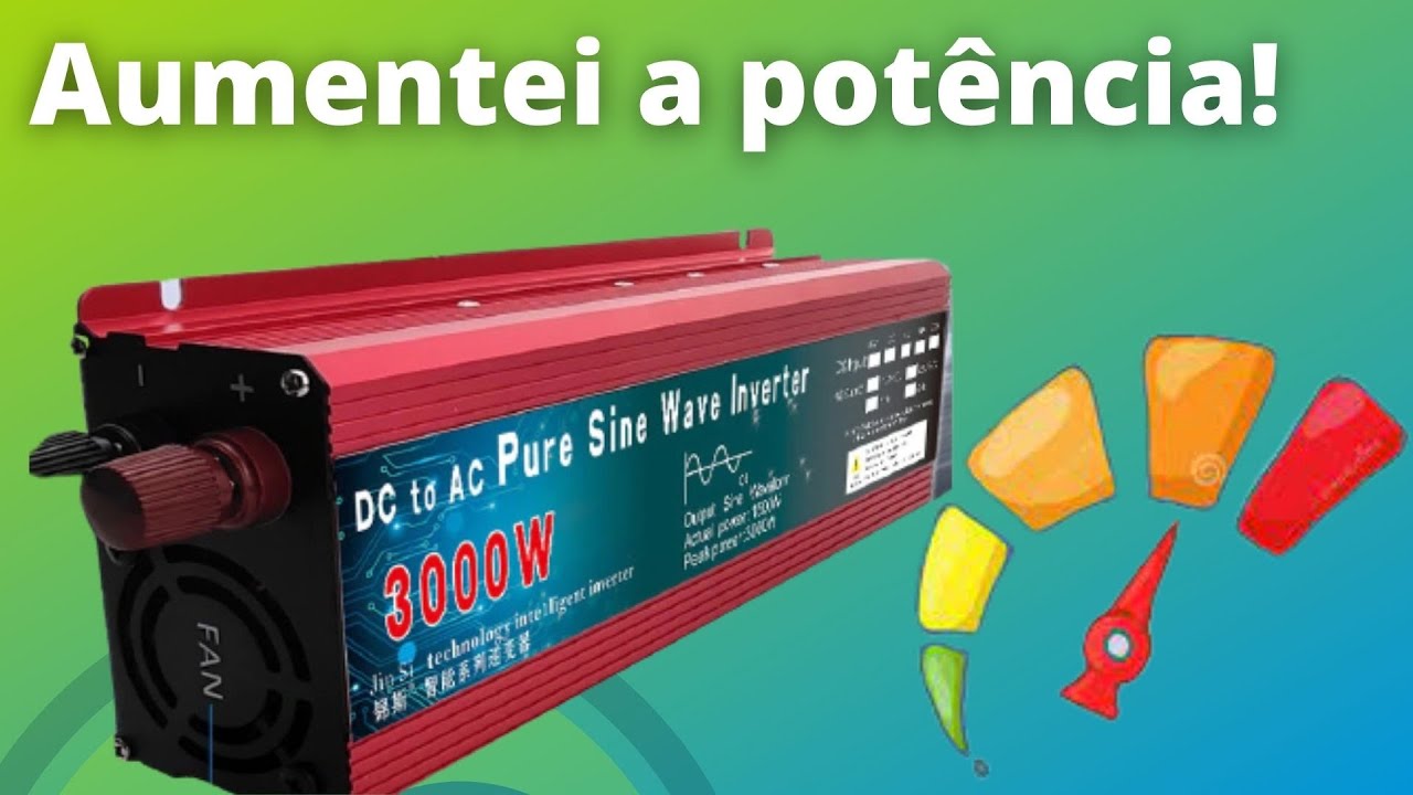Como aumentar a potência do Inversor JINSI 3000W - Aumentar tensão voltagem de saída  Energia Solar