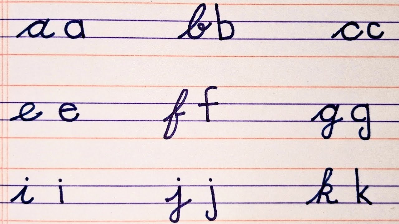 Cursive letters vs small letters | Handwriting practice for beginners | alphabet in 4 lines notebook