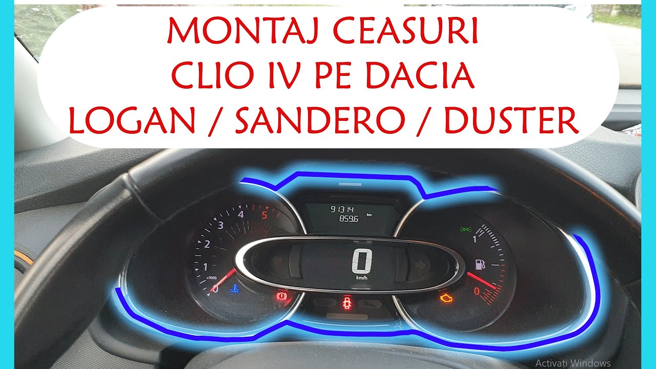 Montaj ceasuri Clio IV pe Dacia Logan / Sandero / Duster