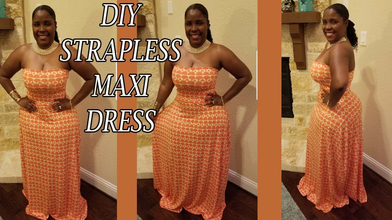 DIY STRAPLESS MAXI DRESS EASY| How to sew a tube top maxi dress