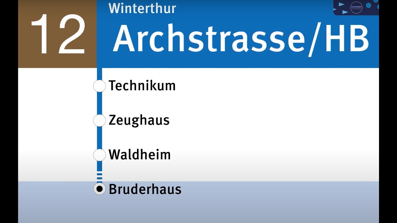 Stadtbus Winterthur Ansagen » 12 Archstrasse/HB — Bruderhaus | SLBahnen