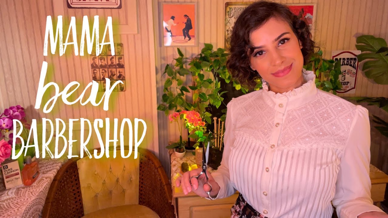 ASMR Mama Bear Barbershop HAIRCUT | Relaxing & Nurturing Beard Trim, Shave, Brushing, & Shampoo 🐻🤗