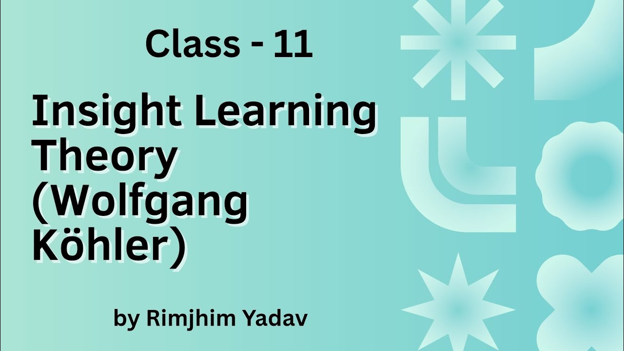 'Insight Learning Theory (Wolfgang Kohler)' CDP/ CTET/ TET/ 