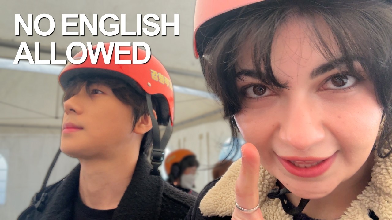 Korean Vlog | Mehtap & SB: 24h Speaking Only Korean 🇰🇷 + Incheon Daytrip & Gokarting [KOR & EN Sub]