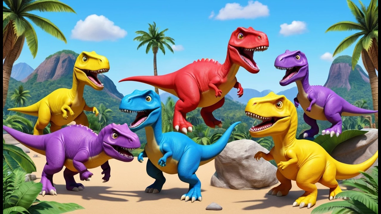 Vijf Kleine Speelgoeddinosaurussen Stampen | Dino Liedje & Tellen voor Kinderen