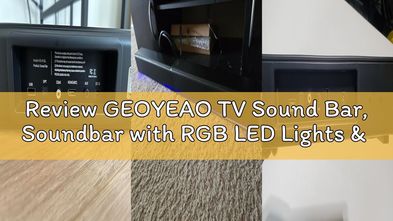 Review GEOYEAO TV Sound Bar, Soundbar with RGB LED Lights & 2.1CH Bluetooth Speaker Surround System,
