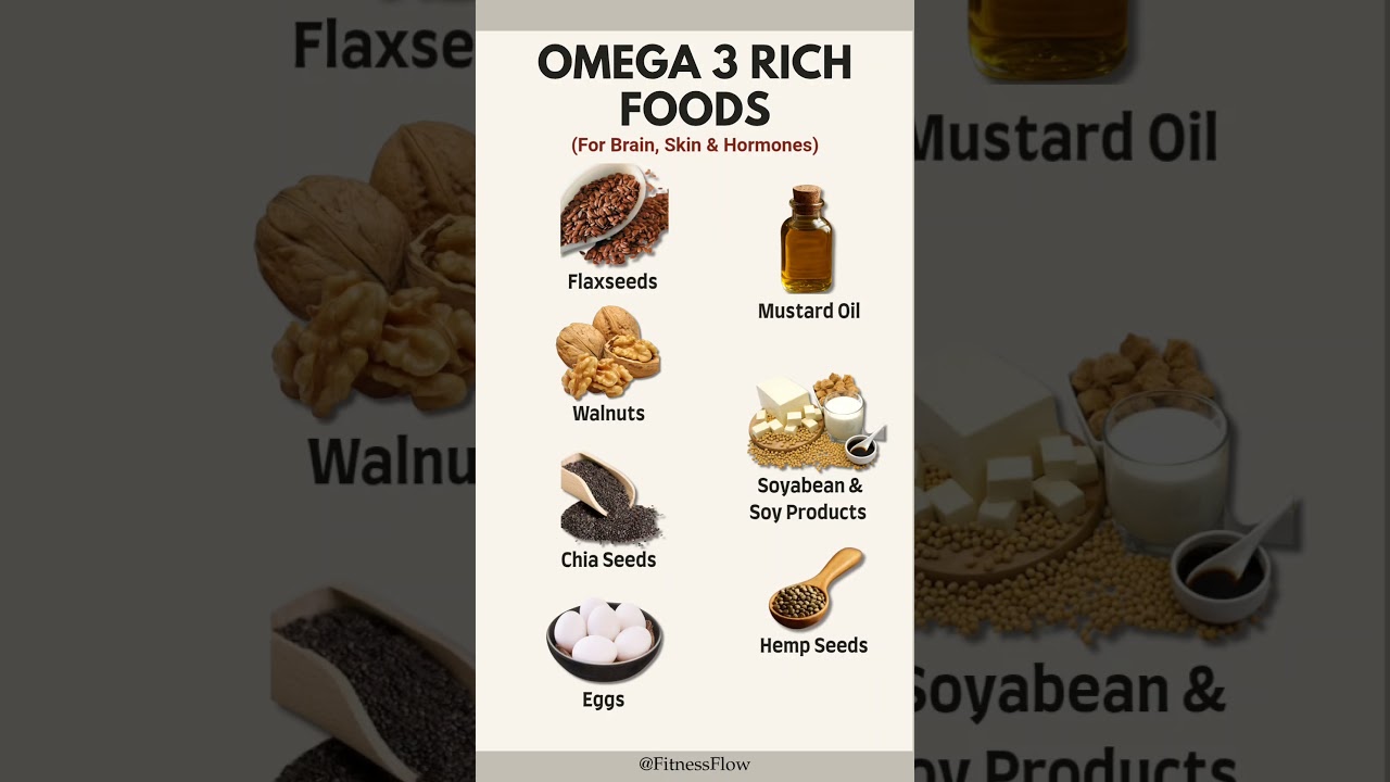 "🔥Omega-3 Superfoods You’re Ignoring | For Brain 🧠, Skin ✨ & Hormones 💫” 
