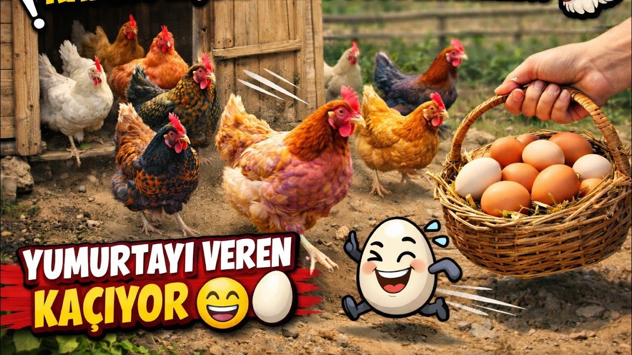 YUMURTAYI VEREN KAÇIYOR!KÜMES AÇMA #kümeshayvanları