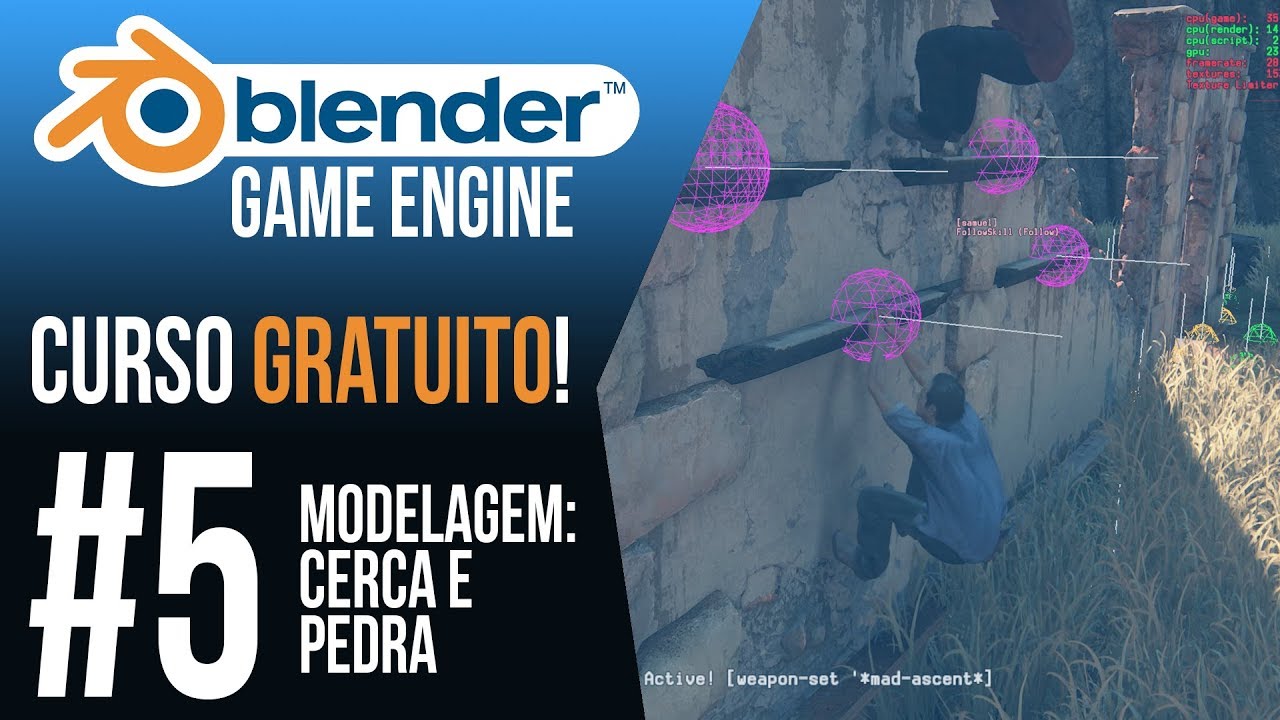 Modelagem: Cerca e Pedra - Curso Blender Game Engine [M2EP2]