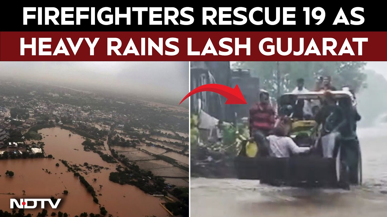 Gujarat News | Gujarat Flood Rescue: Fire Team Saves 19 Stranded In Rising Waters