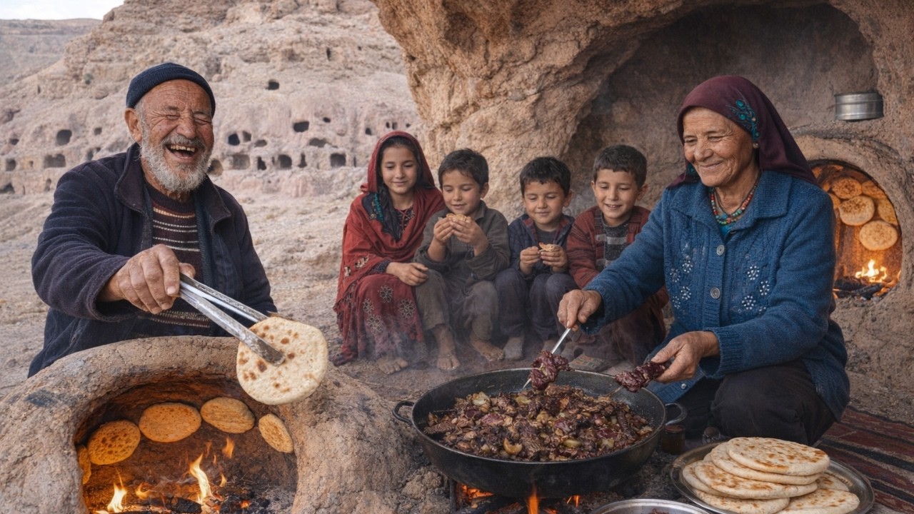 Poor But Happy Old Lovers | Living and Cooking in an Afghan Cave Like 2000 Years Ago